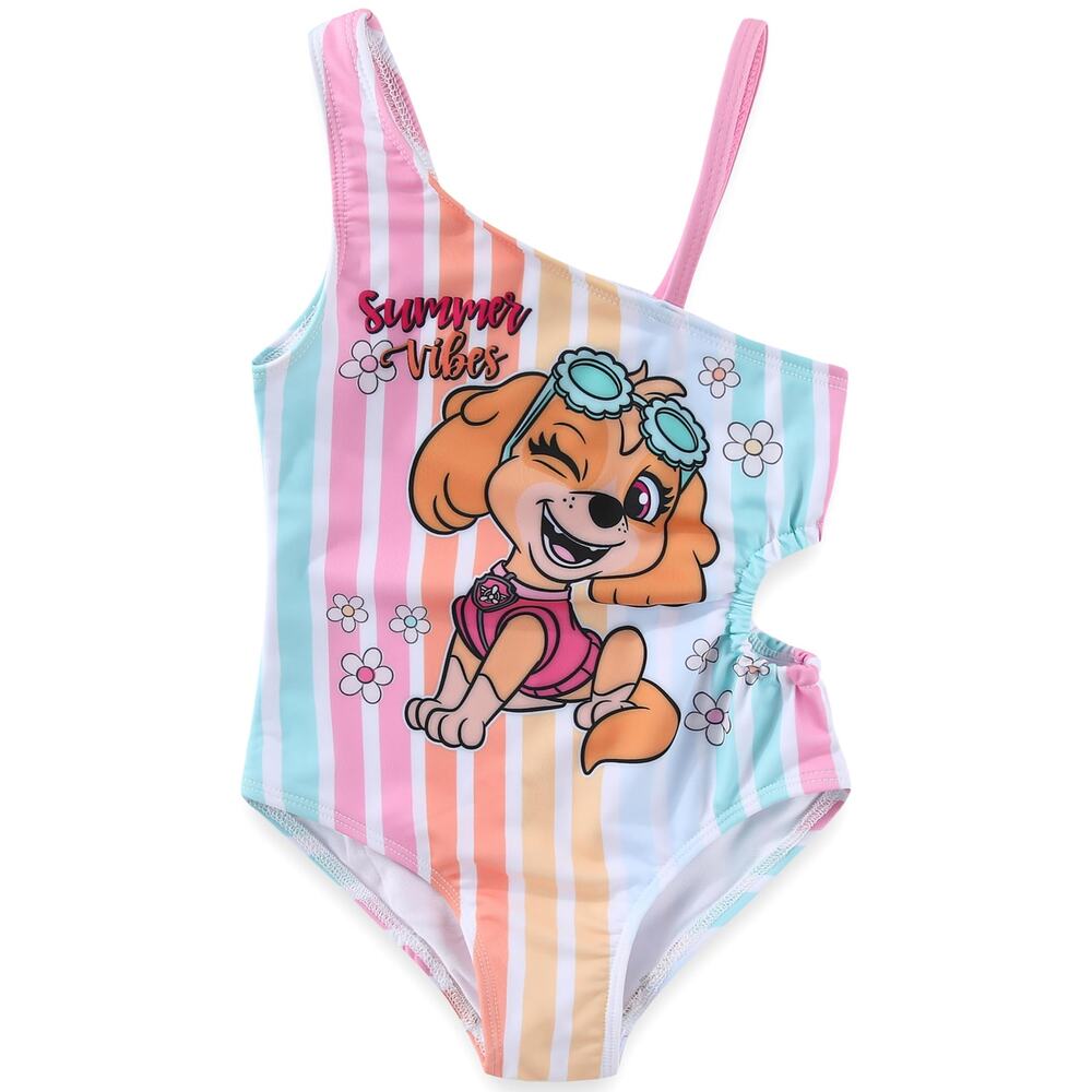 Paw Patrol Nickelodeon Girls UPF 50+ One Piece Bathing Suit with side cutout 2T